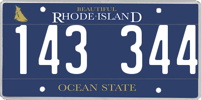 RI license plate 143344