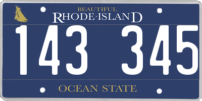 RI license plate 143345