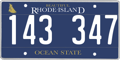RI license plate 143347