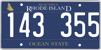 RI license plate 143355