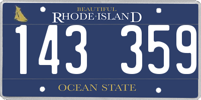 RI license plate 143359