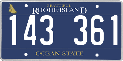RI license plate 143361