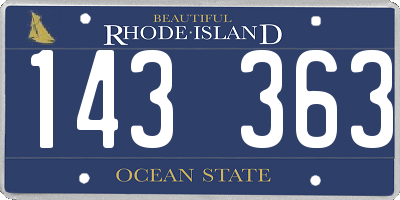 RI license plate 143363