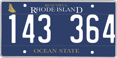 RI license plate 143364