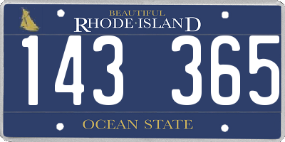 RI license plate 143365