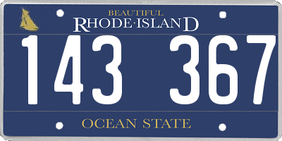 RI license plate 143367