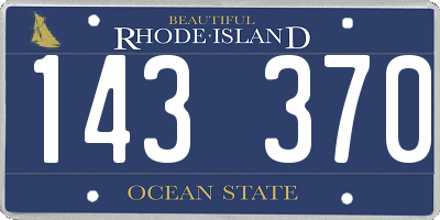 RI license plate 143370