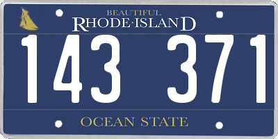 RI license plate 143371