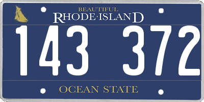 RI license plate 143372