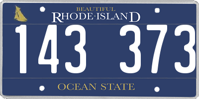 RI license plate 143373