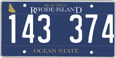 RI license plate 143374