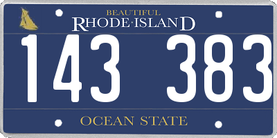 RI license plate 143383