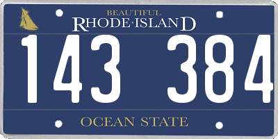 RI license plate 143384