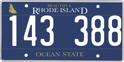 RI license plate 143388