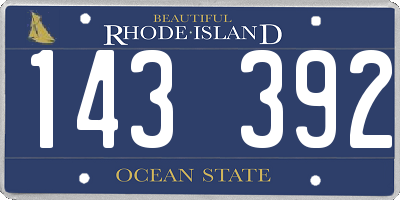 RI license plate 143392