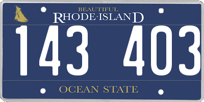 RI license plate 143403