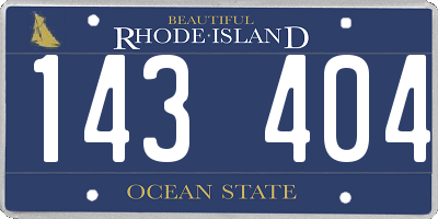 RI license plate 143404