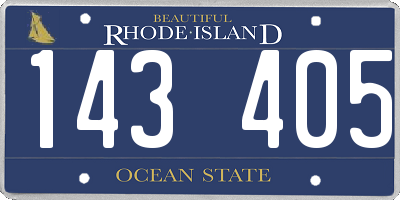 RI license plate 143405