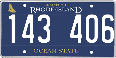 RI license plate 143406