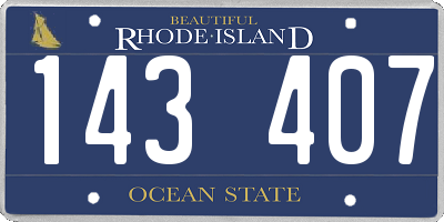 RI license plate 143407