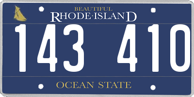 RI license plate 143410