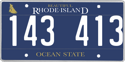 RI license plate 143413