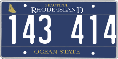 RI license plate 143414
