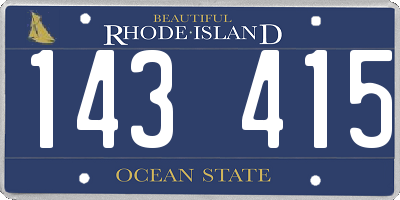 RI license plate 143415