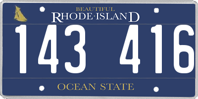 RI license plate 143416