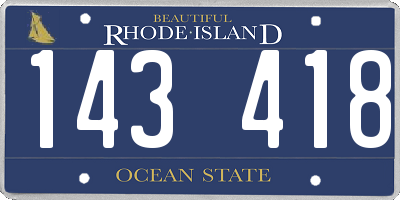 RI license plate 143418