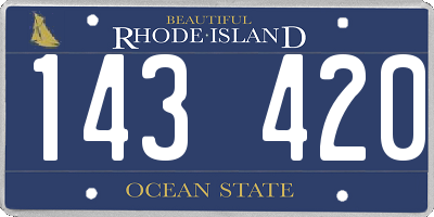 RI license plate 143420