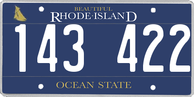 RI license plate 143422