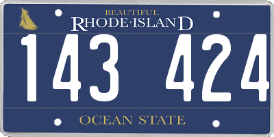 RI license plate 143424