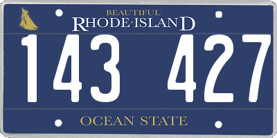 RI license plate 143427