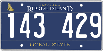 RI license plate 143429