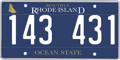 RI license plate 143431
