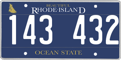 RI license plate 143432