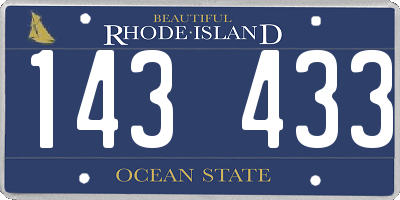 RI license plate 143433