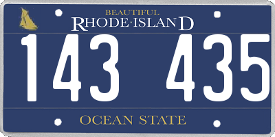 RI license plate 143435
