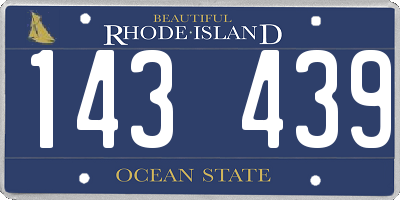 RI license plate 143439