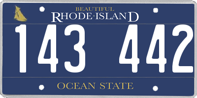 RI license plate 143442