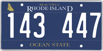 RI license plate 143447