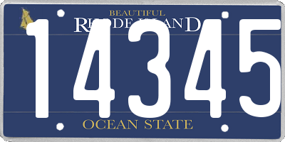RI license plate 14345