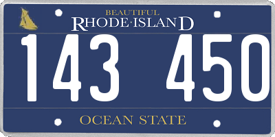 RI license plate 143450