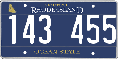 RI license plate 143455