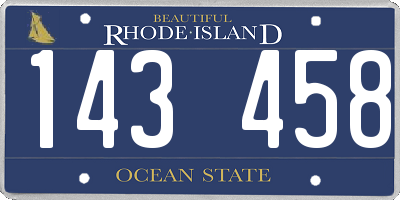 RI license plate 143458