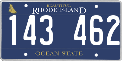 RI license plate 143462