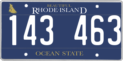 RI license plate 143463