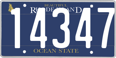 RI license plate 14347