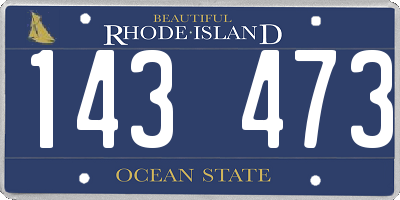 RI license plate 143473